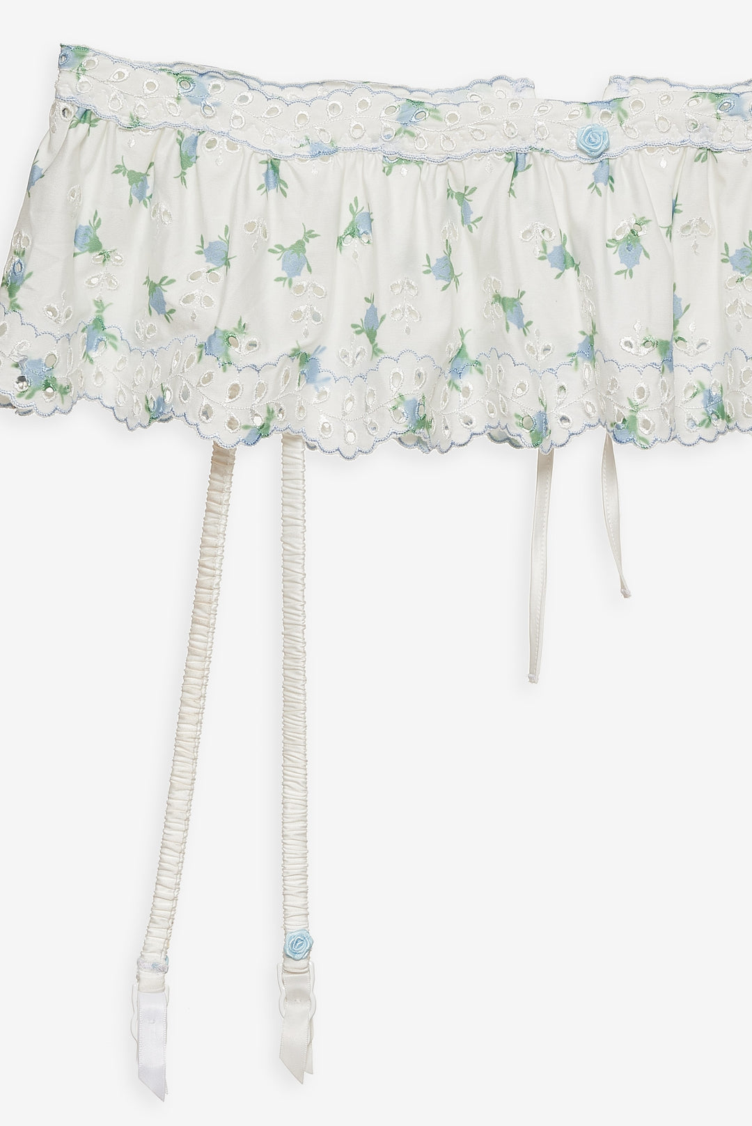 Budding Blossom Garter Belt White