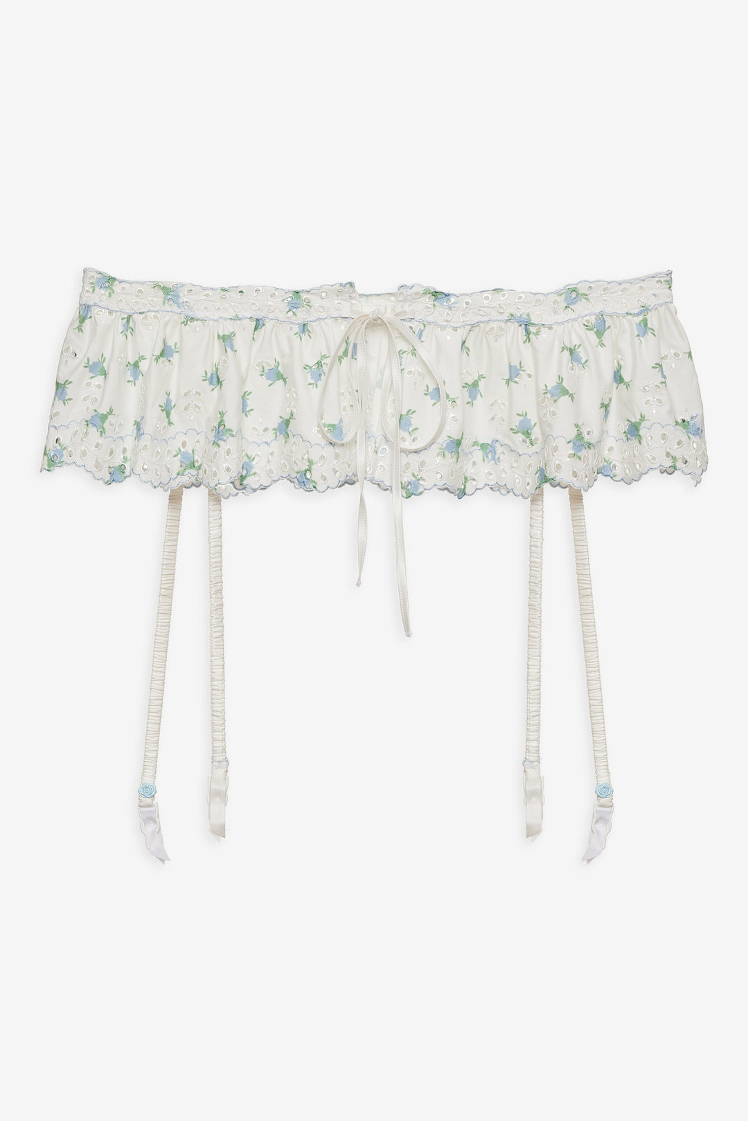 Budding Blossom Garter Belt White