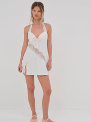 Summer Swirl Eyelet Slip Dress White