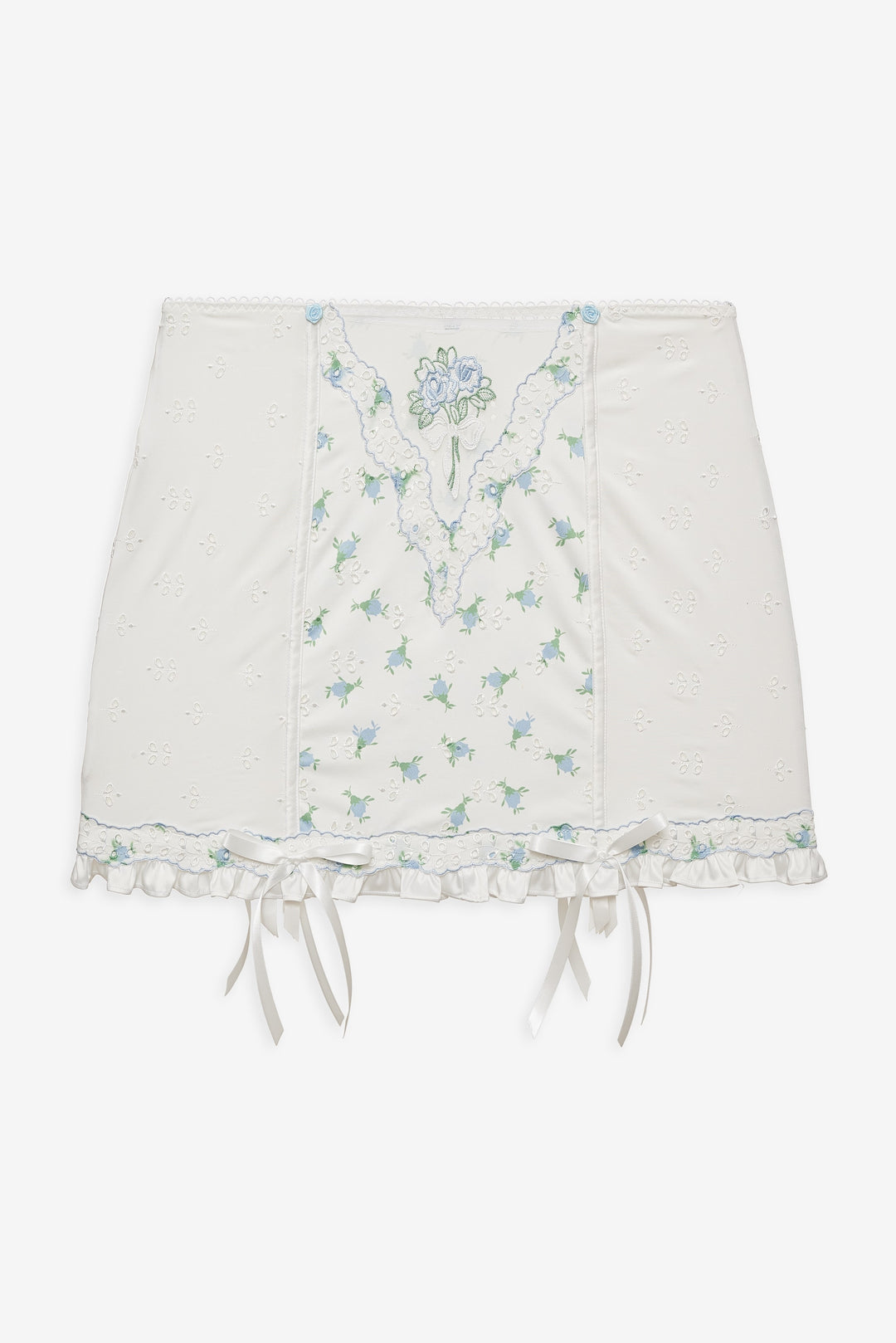 Budding Blossom Garter Skirt White