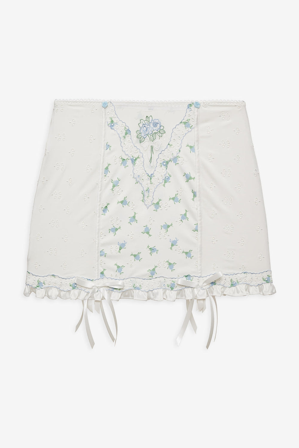 Budding Blossom Garter Skirt White