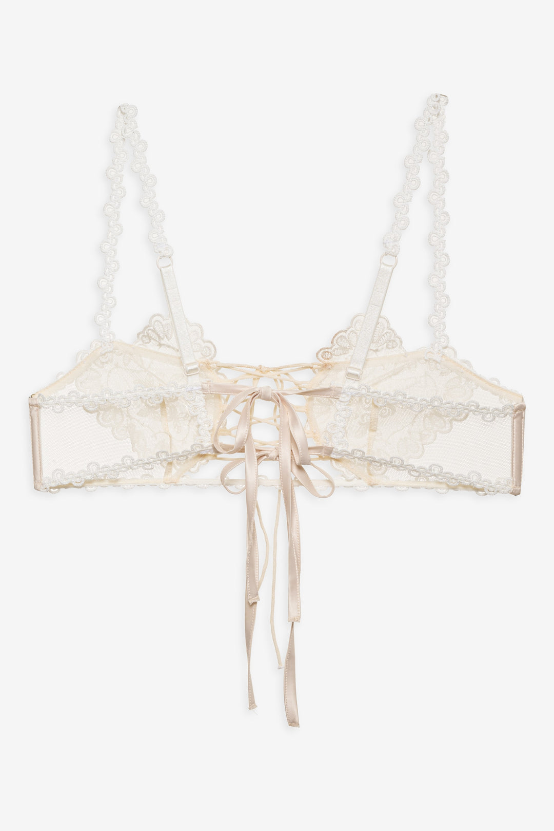 Vintage Embroidery Bra White