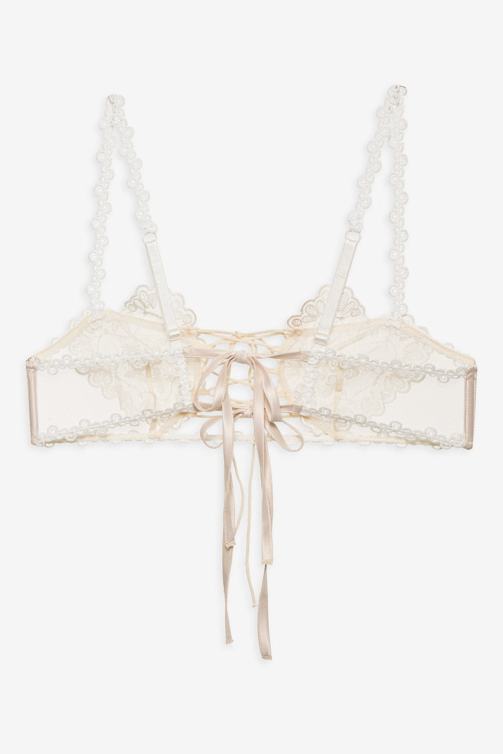 Vintage Embroidery Bra White