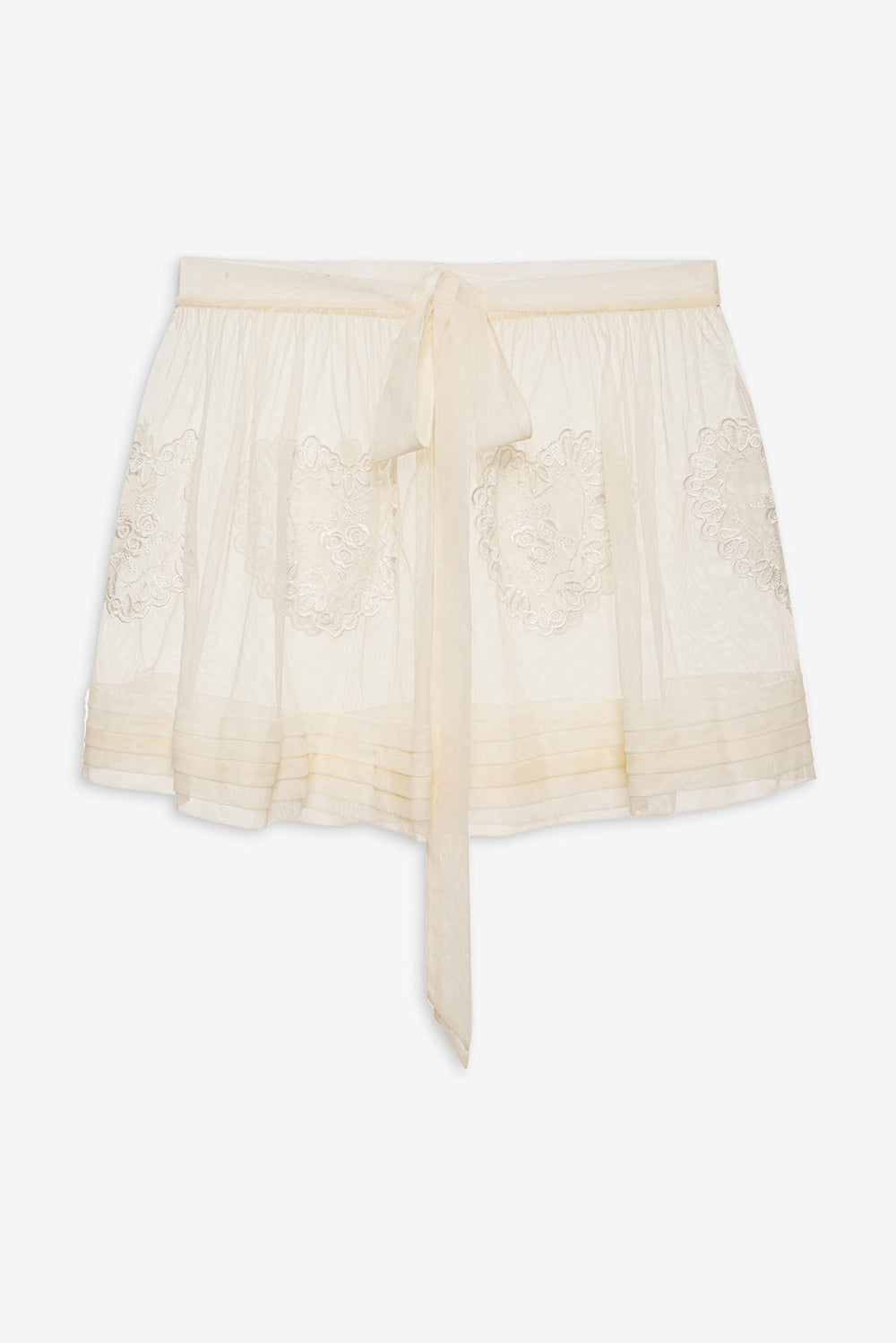 Vintage Embroidery Skirt White