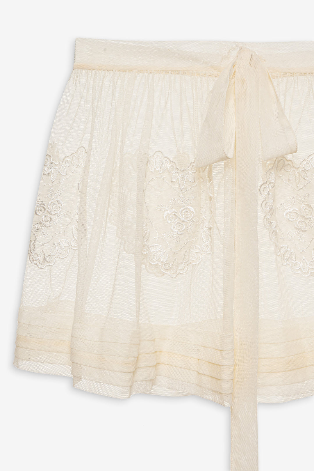 Vintage Embroidery Skirt White