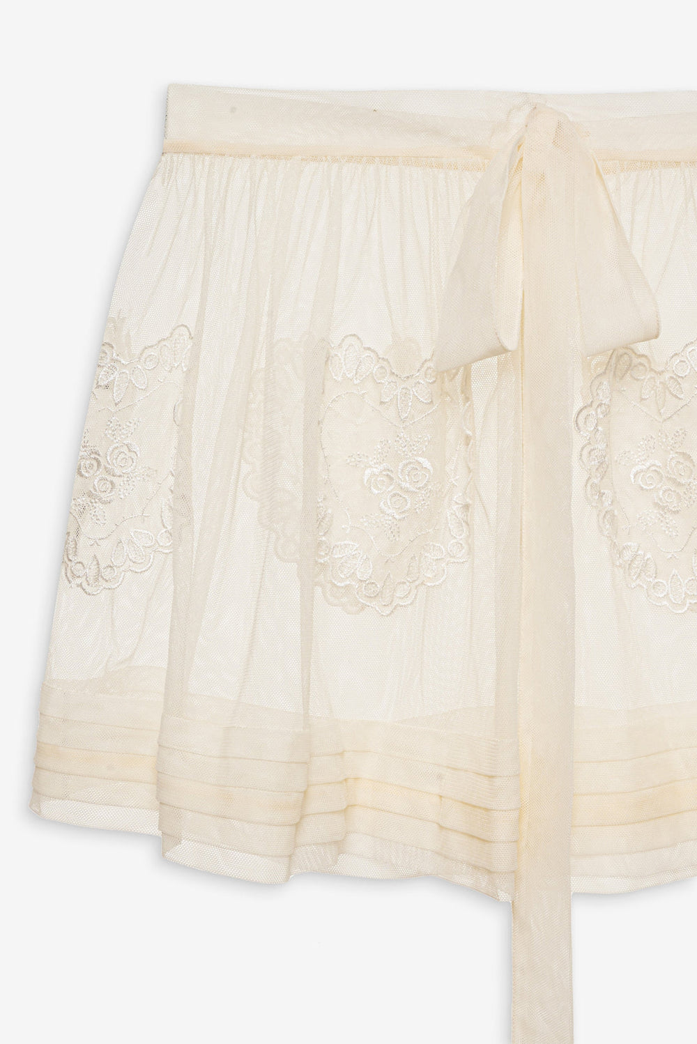 Vintage Embroidery Skirt White