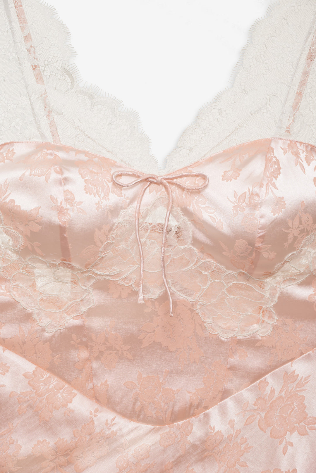 Audrey Jacquard Midi Slip Peach