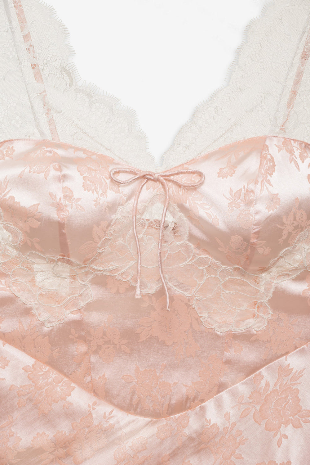 Audrey Jacquard Midi Slip Peach