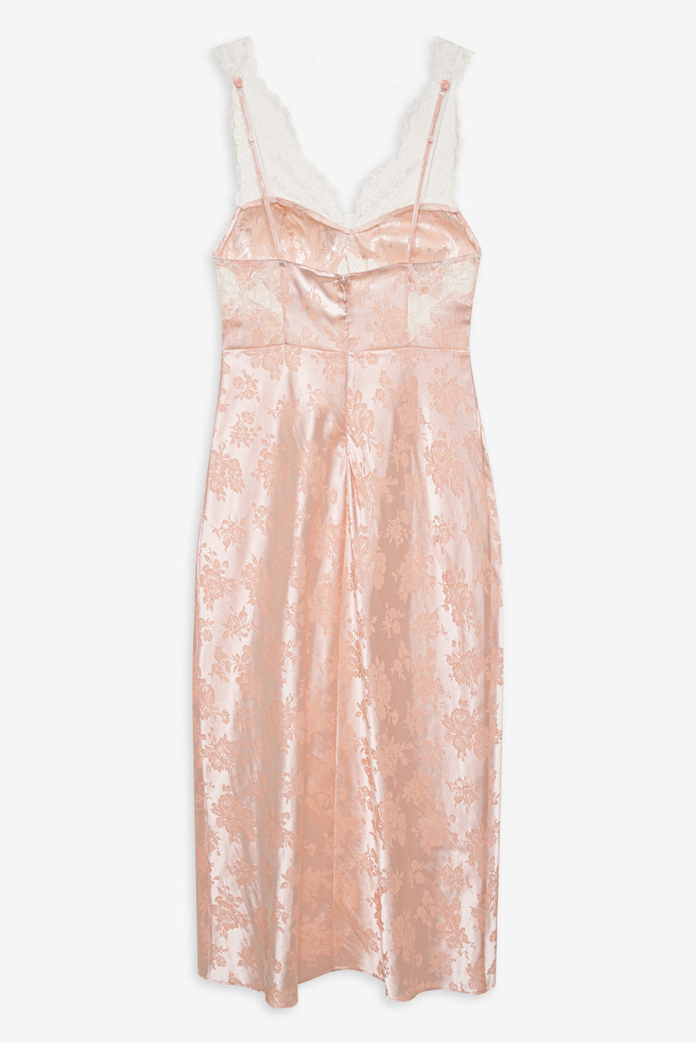 Audrey Jacquard Midi Slip Peach