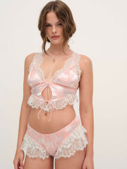 Audrey Jacquard Shorts Peach