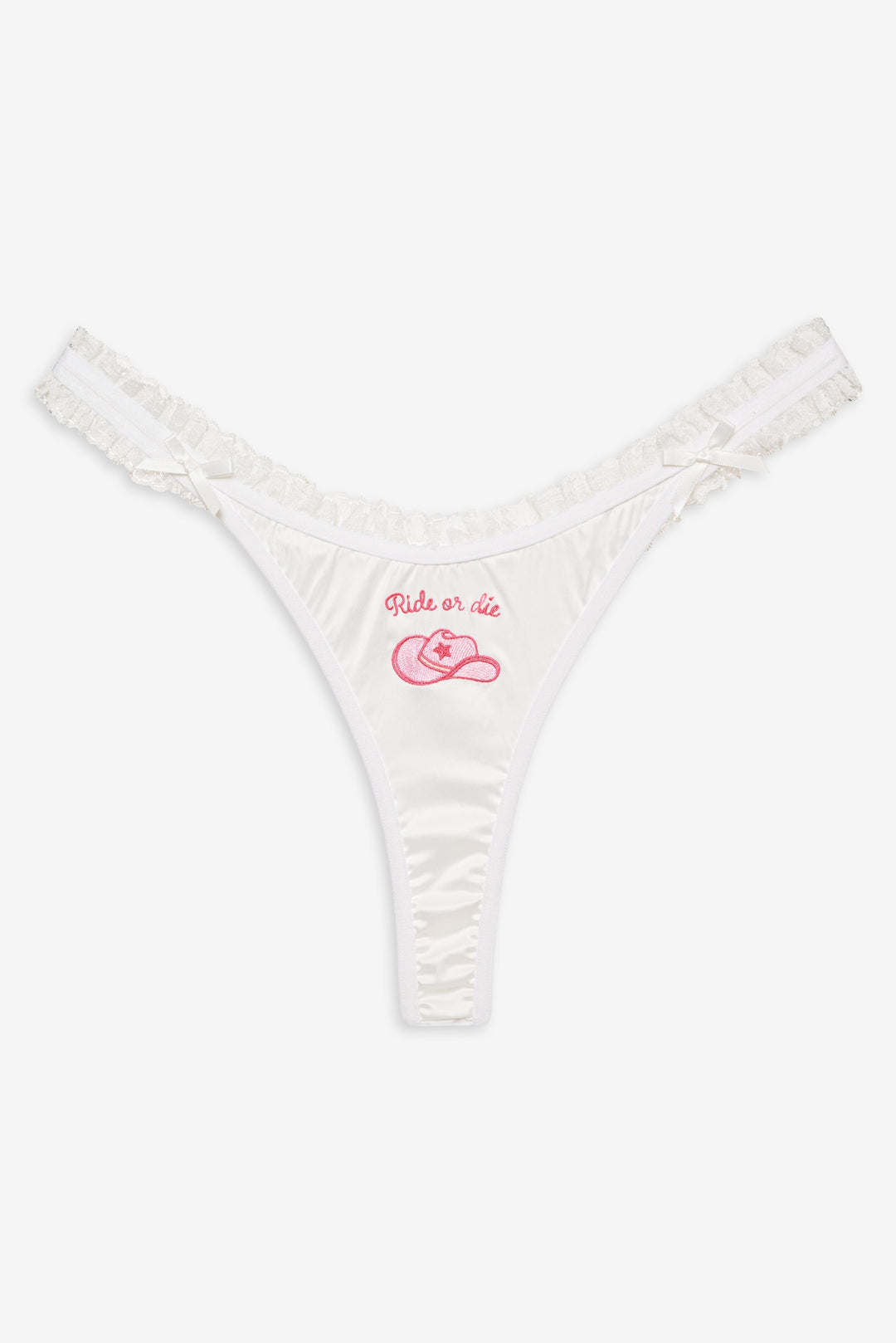 Bachelorette Thong Panty Pack White