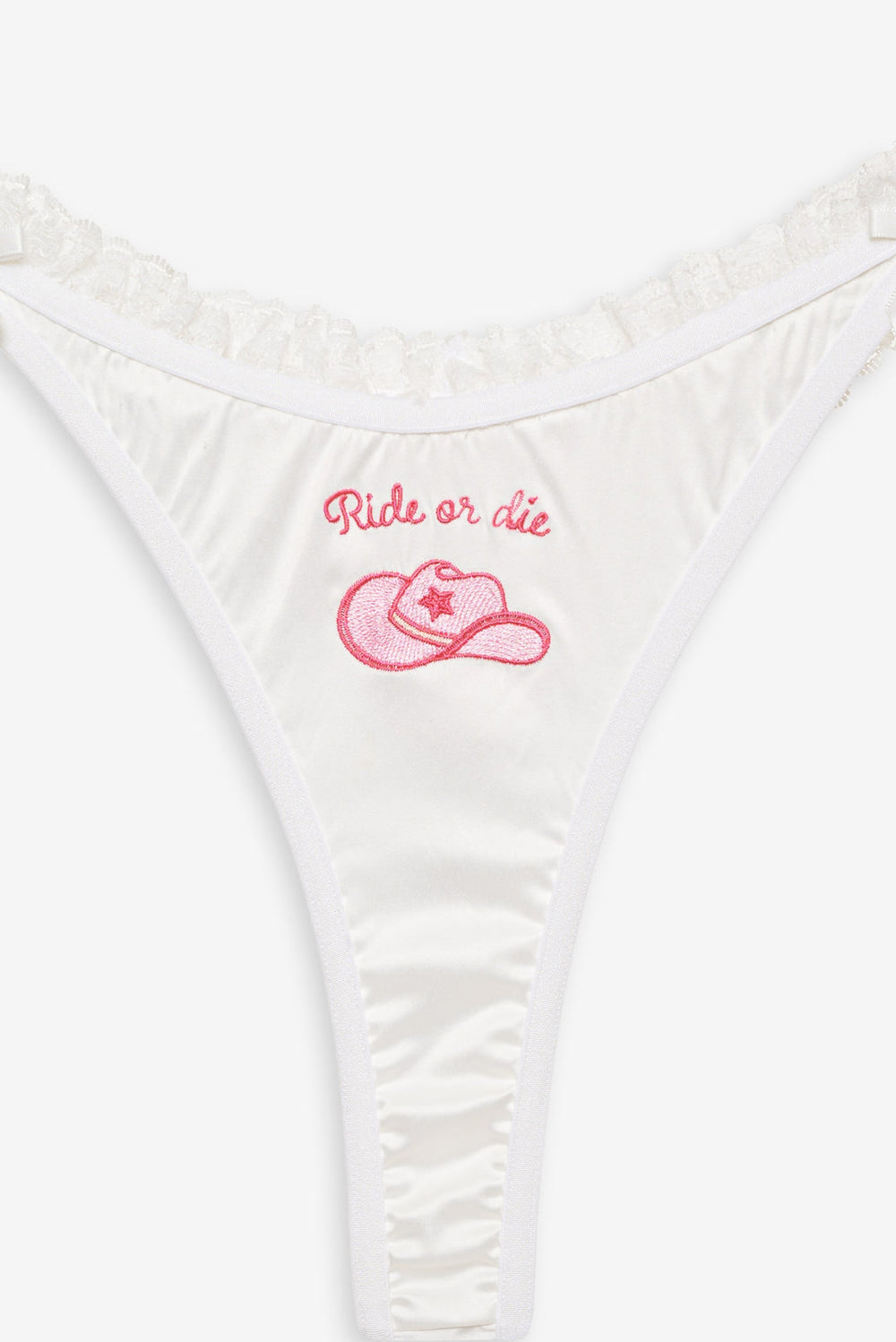 Bachelorette Thong Panty Pack White