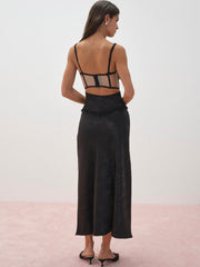 Sonia Maxi Slip Dress Black