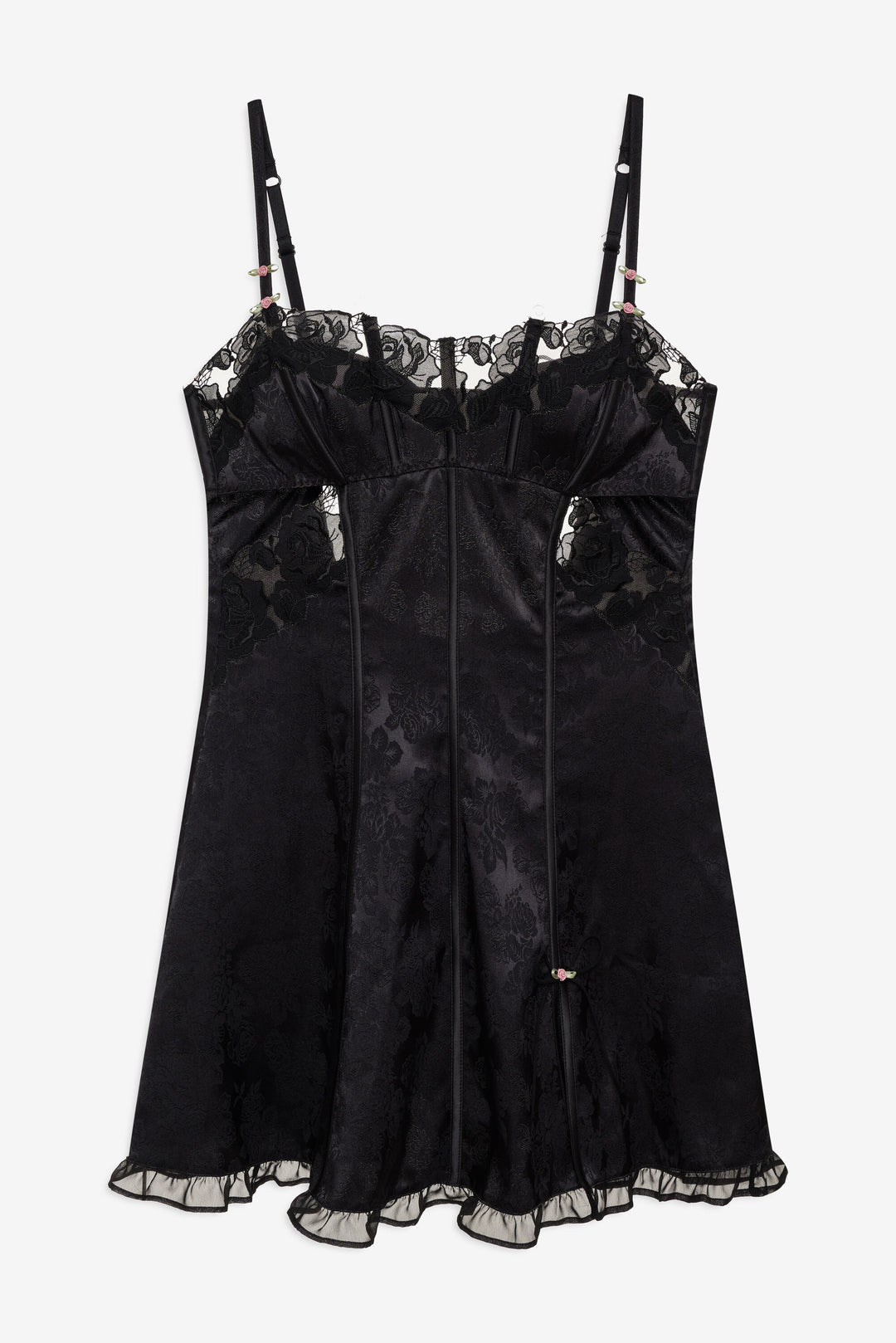 Blissful Blooms Slip Dress Black