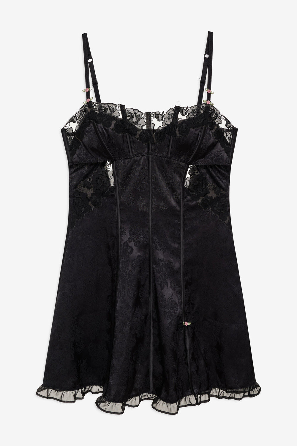 Blissful Blooms Slip Dress Black
