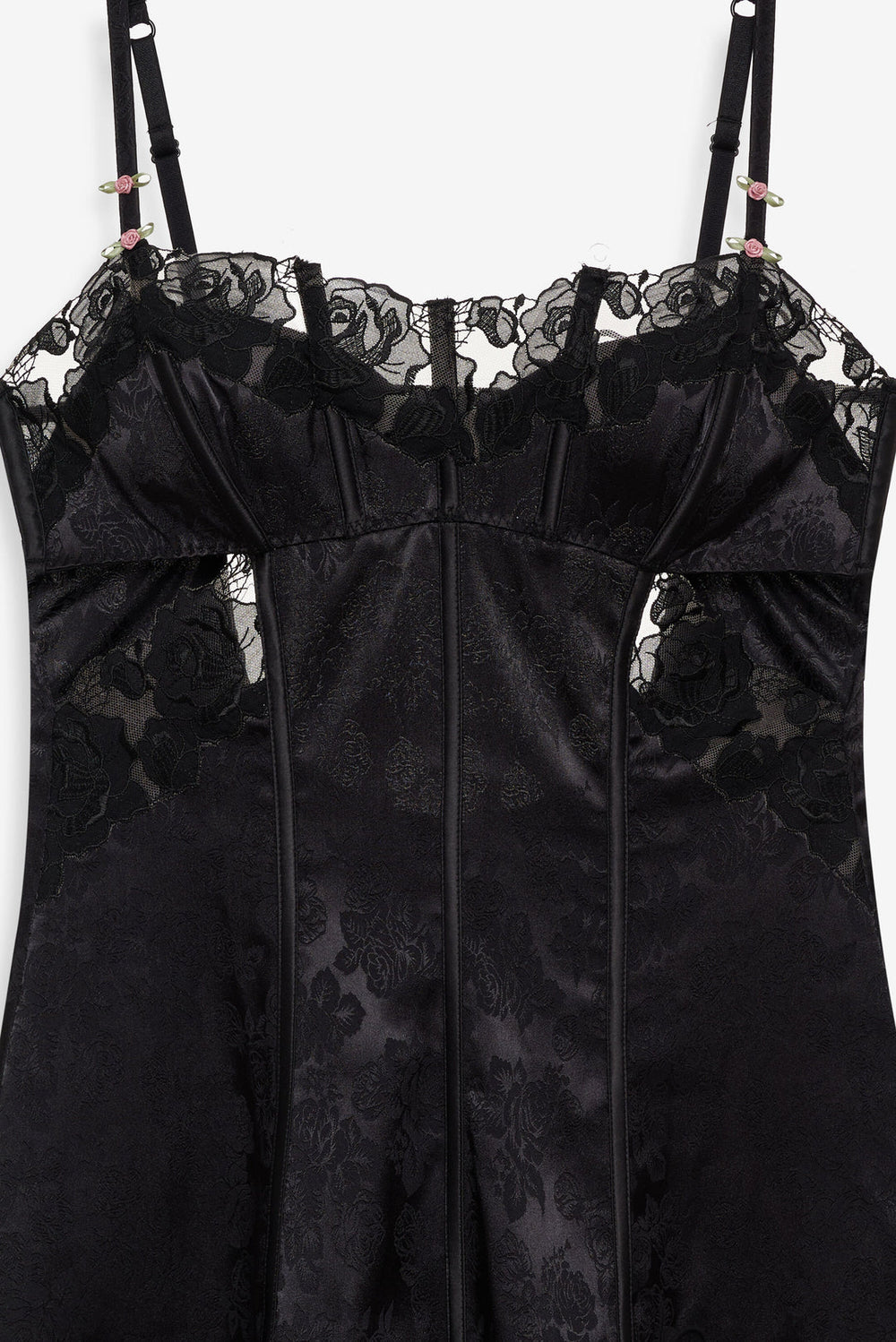Blissful Blooms Slip Dress Black