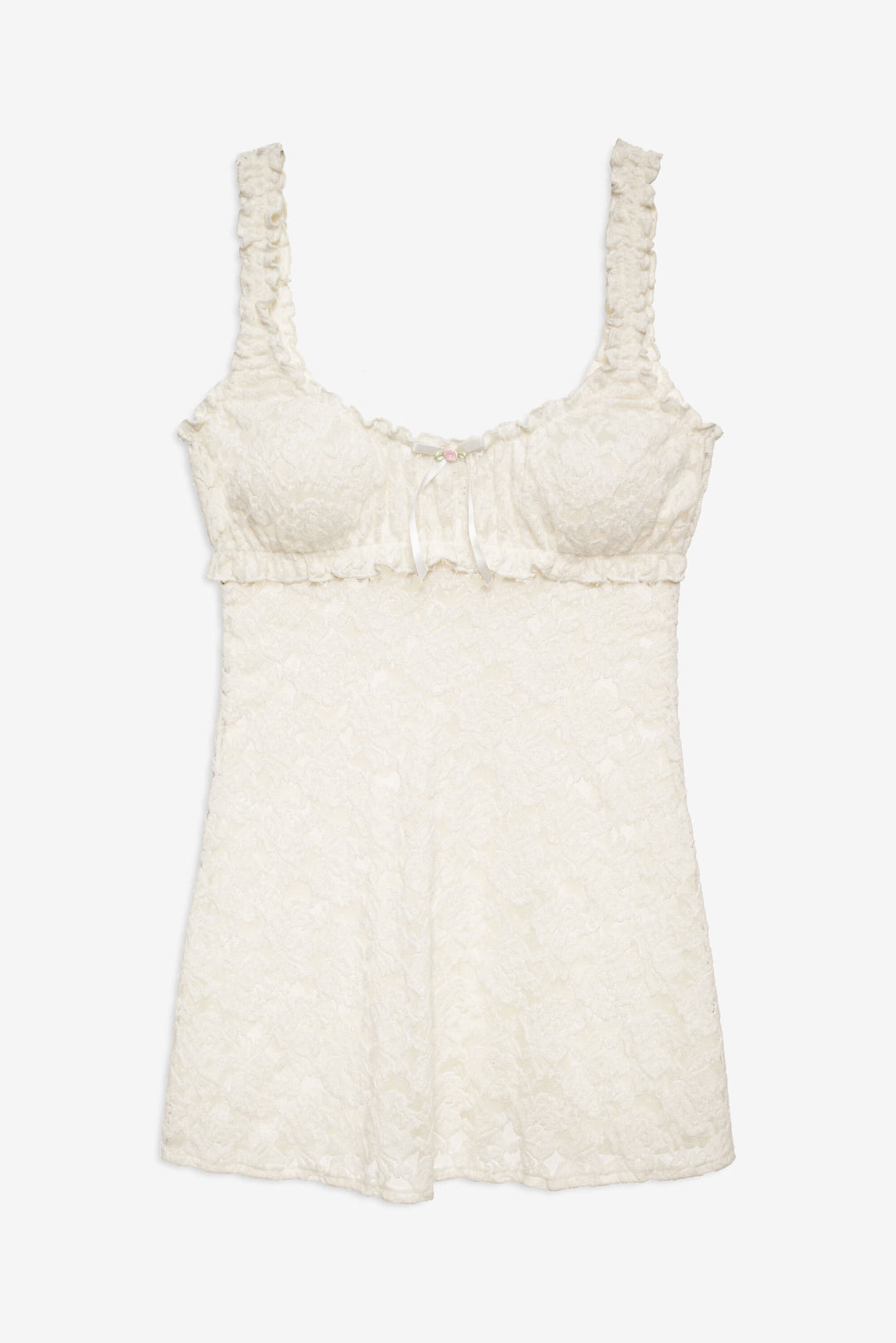 Cloud Lace Slip Dress White