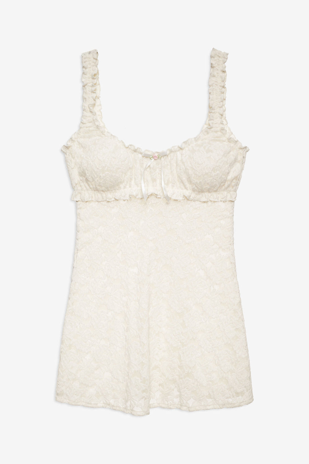 Cloud Lace Slip Dress White