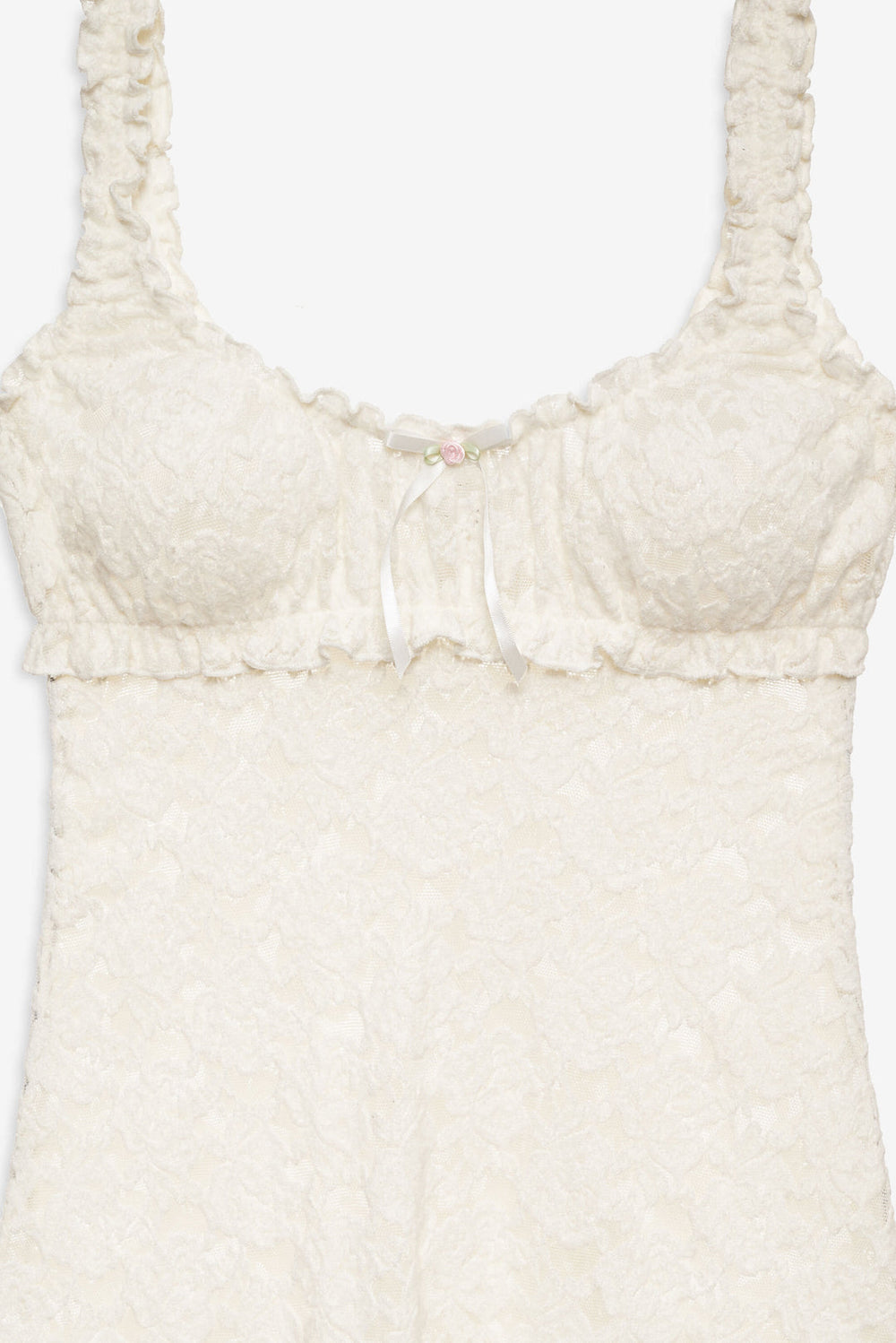 Cloud Lace Slip Dress White