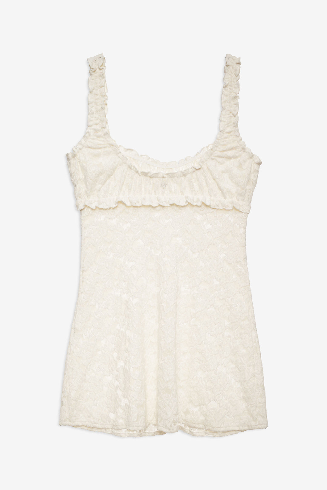 Cloud Lace Slip Dress White