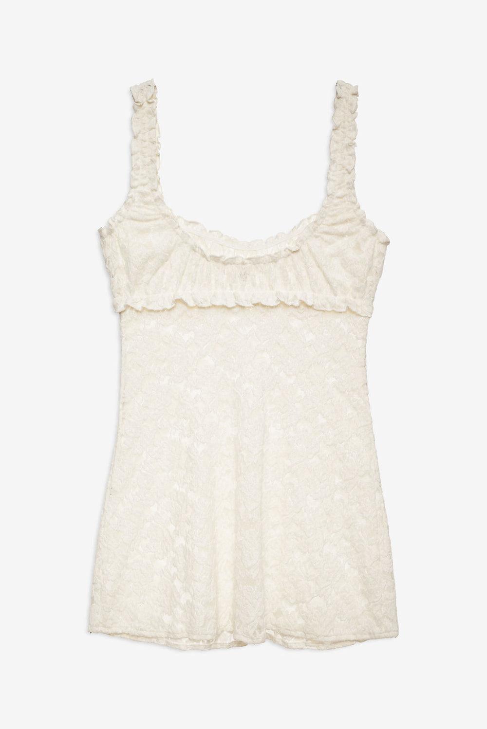 Cloud Lace Slip Dress White
