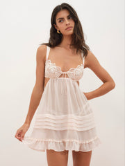 Tea Cake Lace Slip Dress White