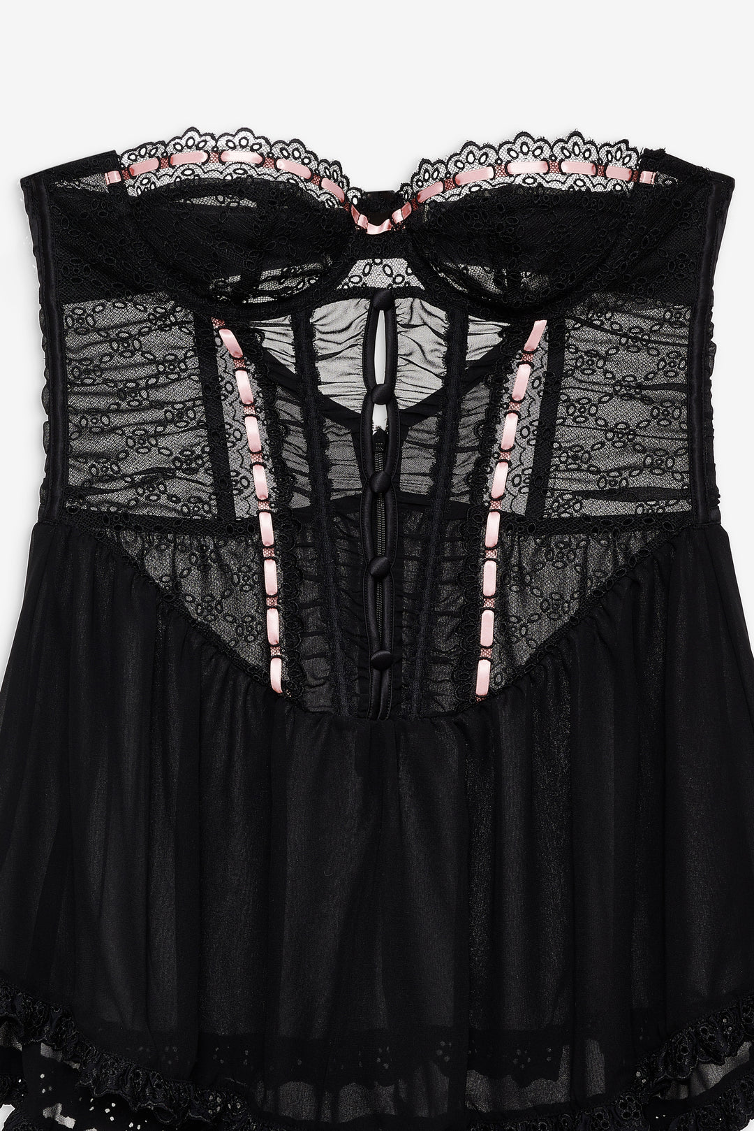 Elena Eyelet Slip Dress Black