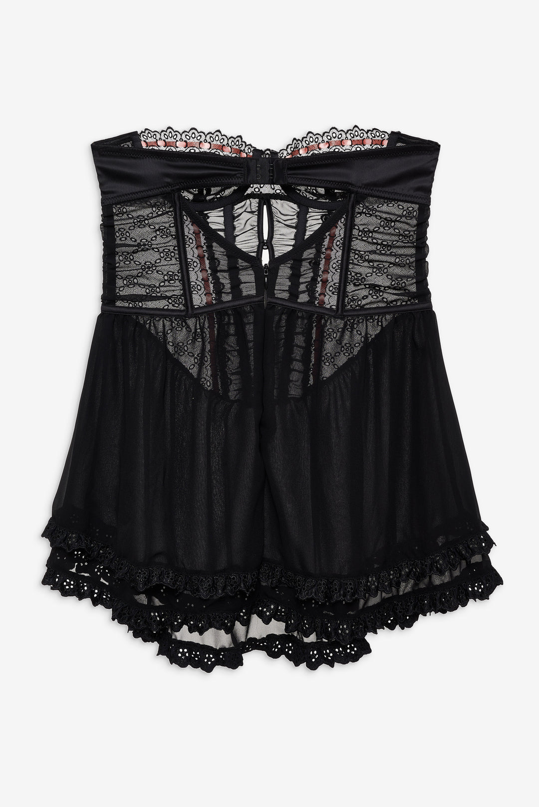 Elena Eyelet Slip Dress Black