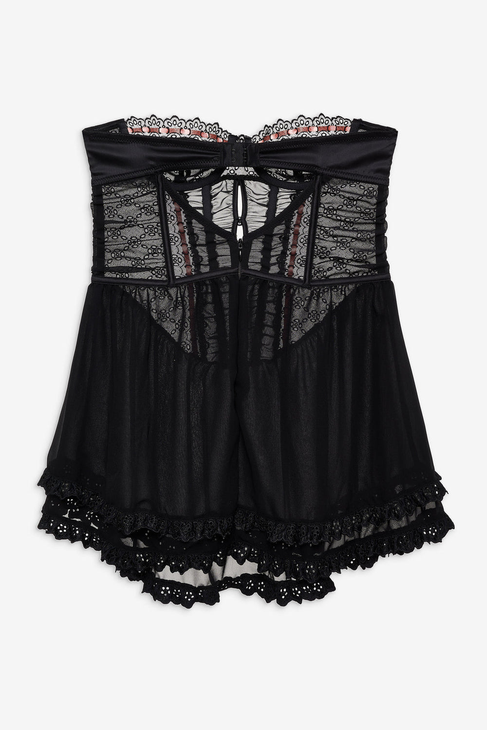 Elena Eyelet Slip Dress Black
