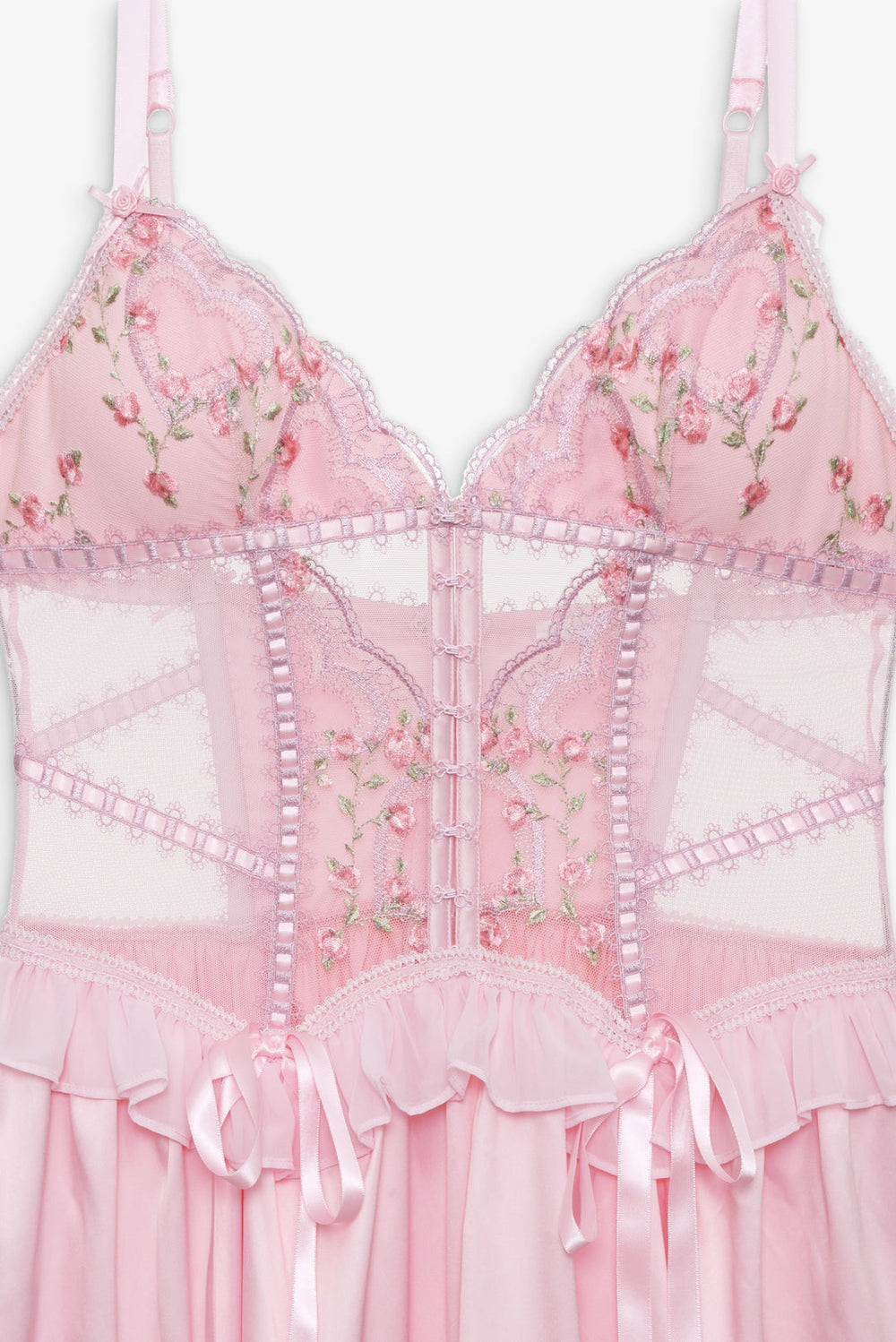 Ily Embroidered Slip Dress Pink