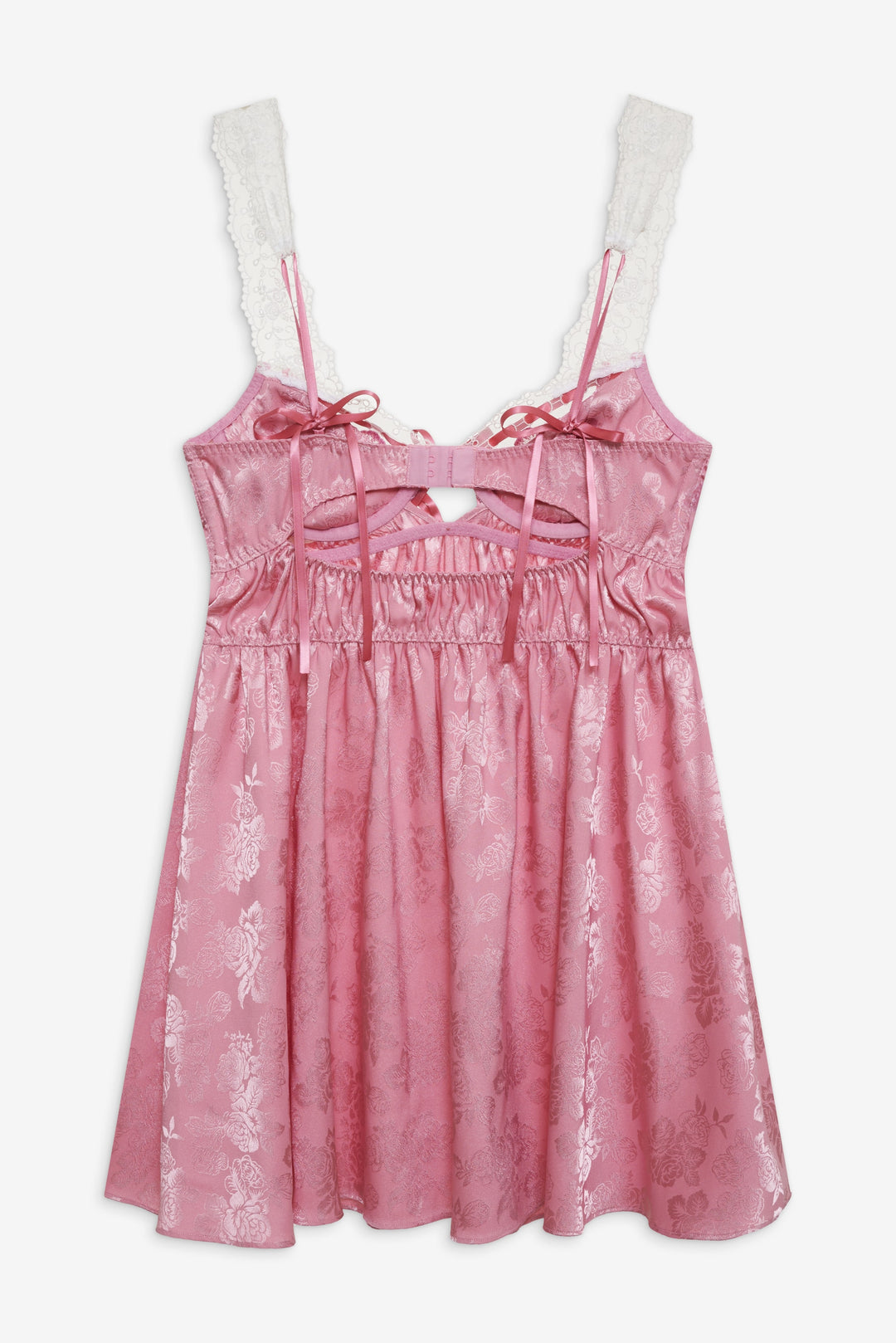 Rose Milk Eyelet Slip Dress Pink