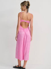 Maye Embroidered Slip Dress Pink