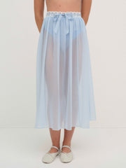 Dainty Doily Midi Skirt Blue
