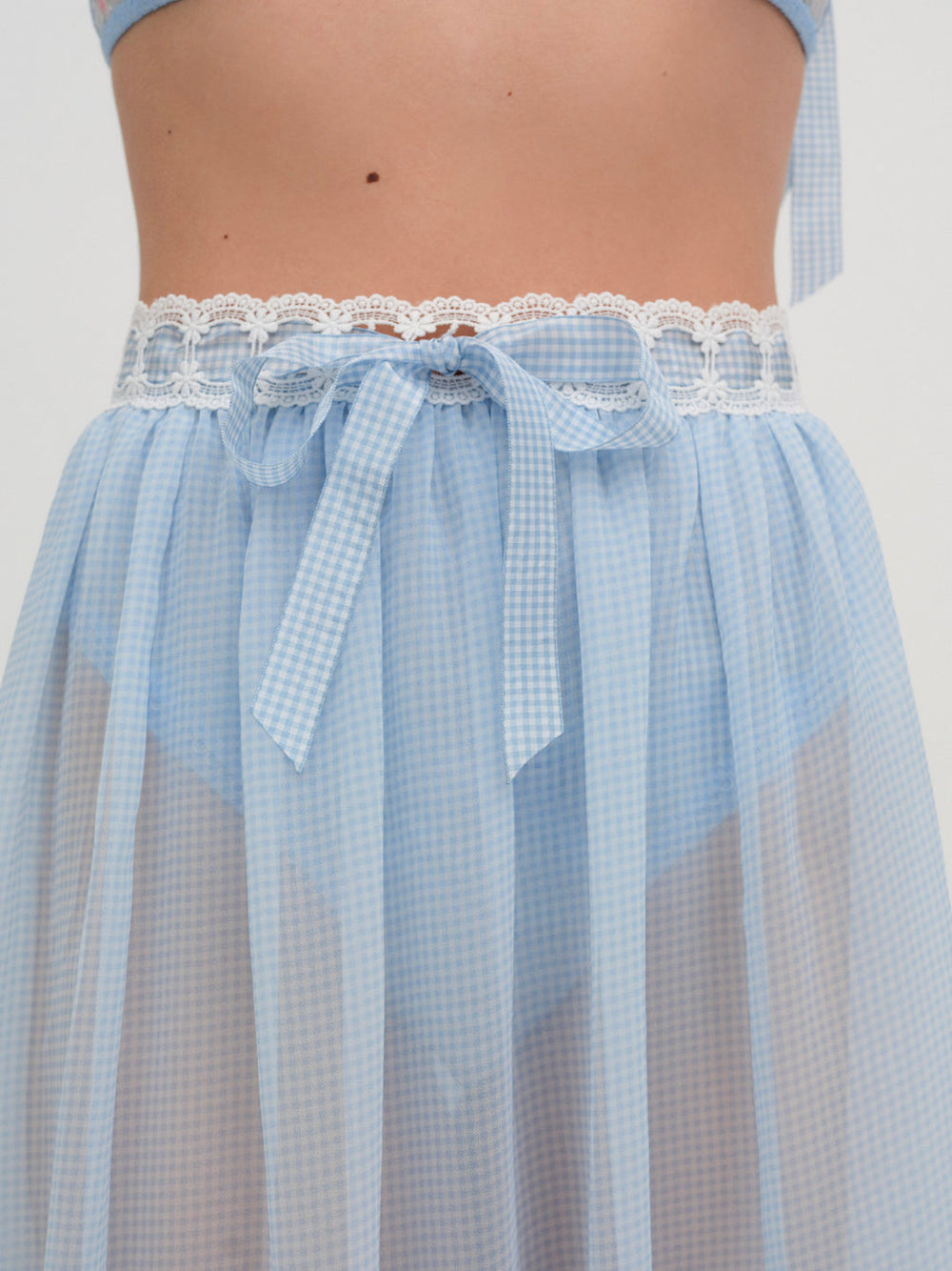 Dainty Doily Midi Skirt Blue