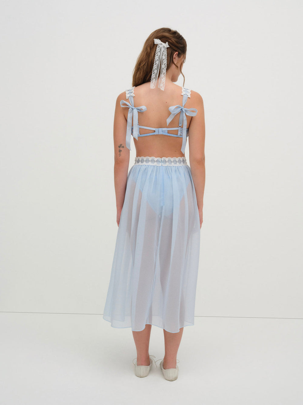 Dainty Doily Midi Skirt Blue