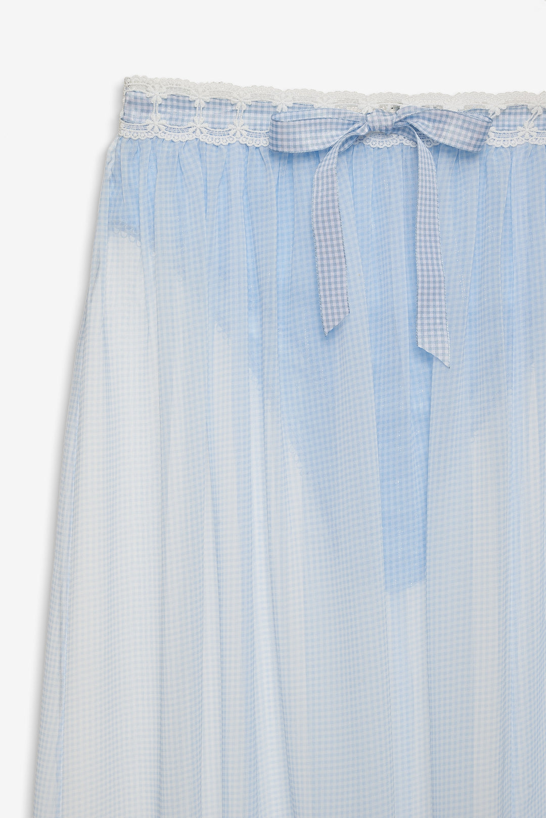 Dainty Doily Midi Skirt Blue