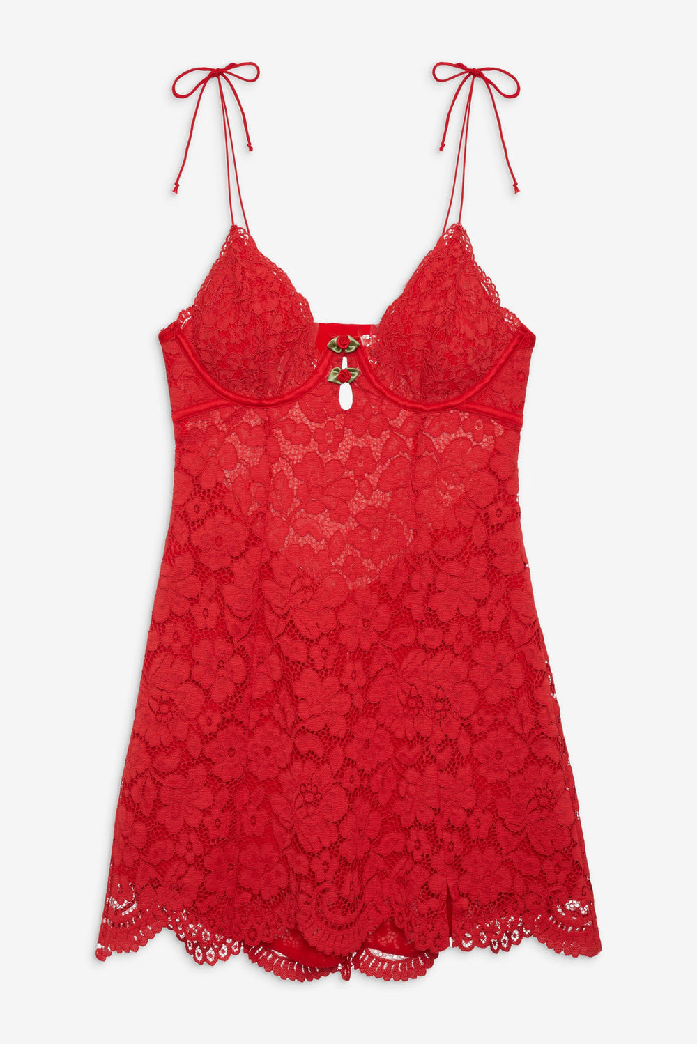 Creamsicle Lace Slip Dress Red