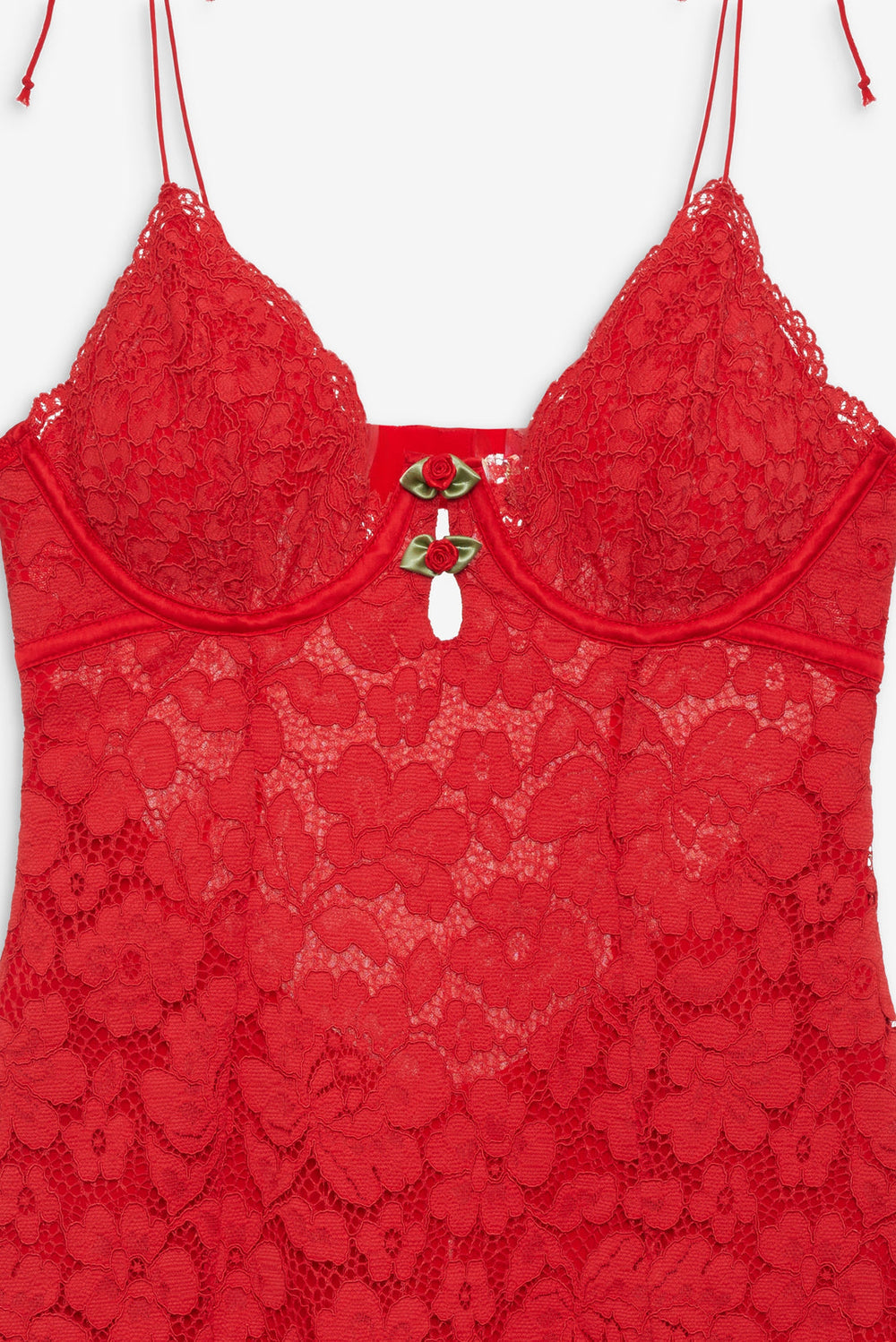 Creamsicle Lace Slip Dress Red