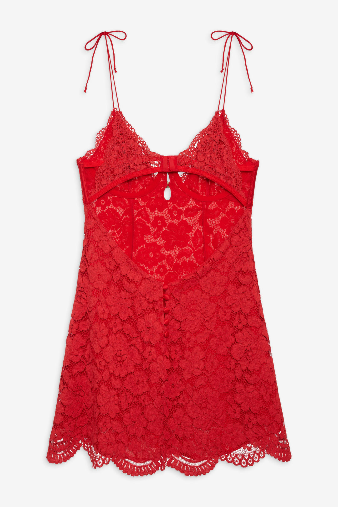 Creamsicle Lace Slip Dress Red