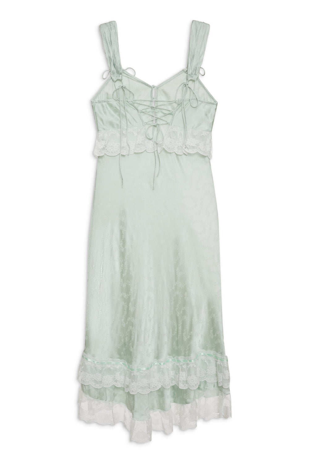 Mint Twist Jacquard Midi Slip Dress Mint