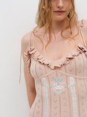 Eloise Asymmetric Knit Dress Peach