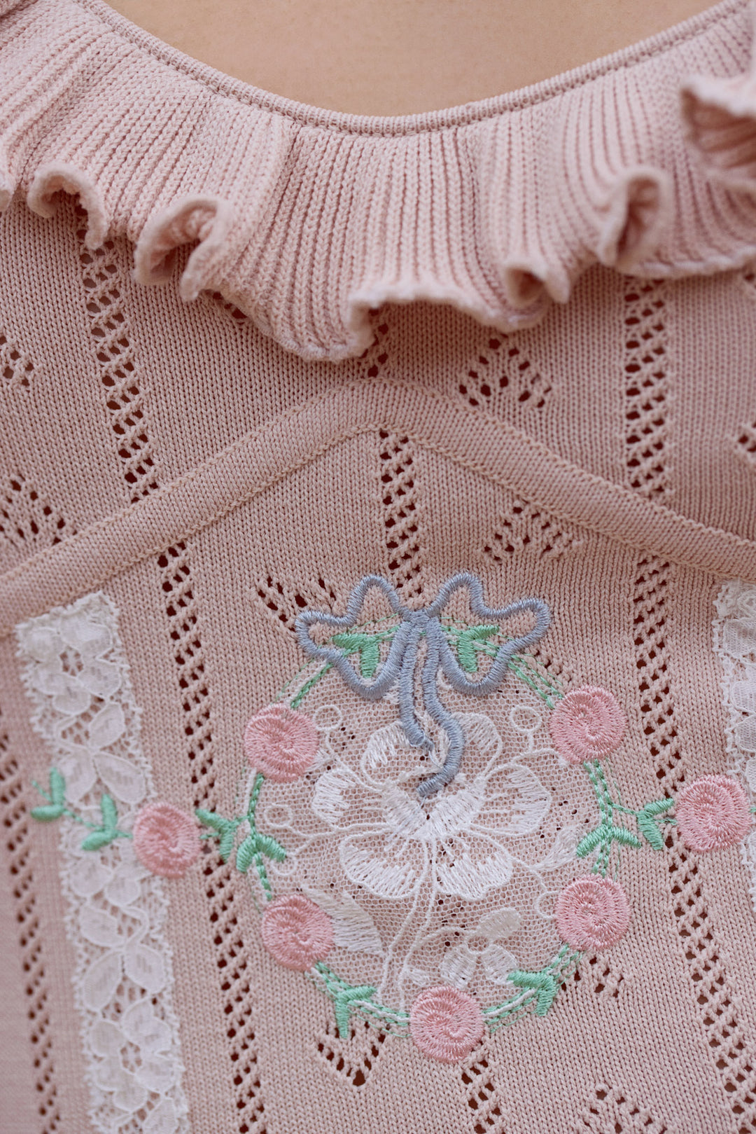 Eloise Asymmetric Knit Dress Peach