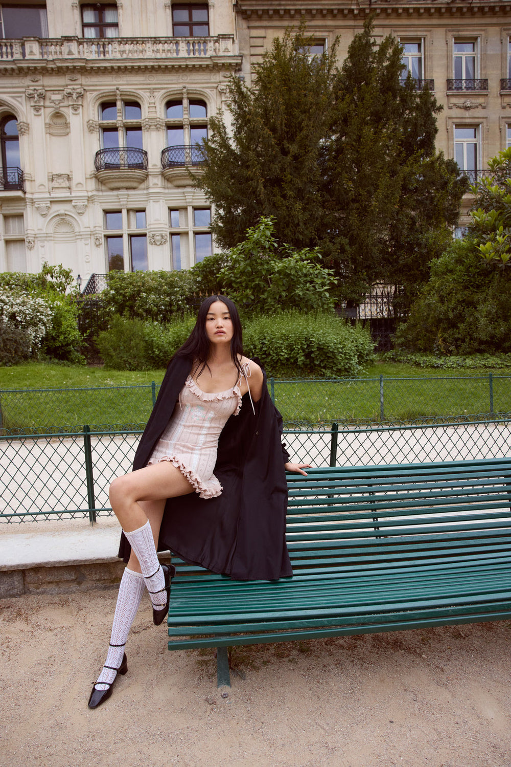 Eloise Asymmetric Knit Dress Peach