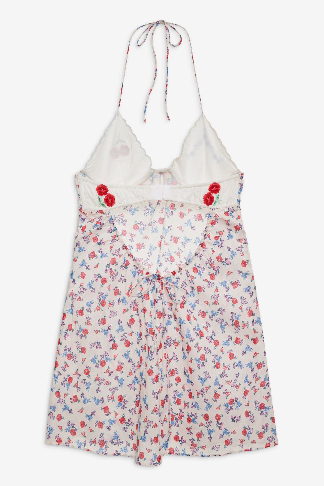 Forget Me Not Embroidery Slip Dress White
