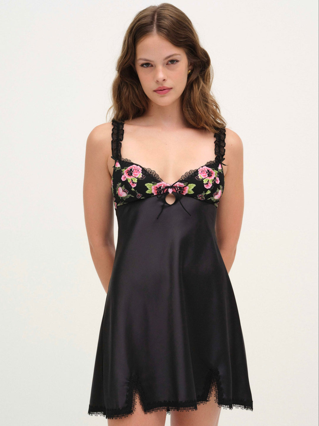 Love Garden Slip Dress Black