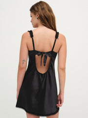 Love Garden Slip Dress Black