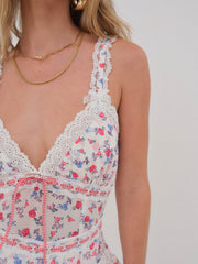 Ditsy Day Slip Dress Red