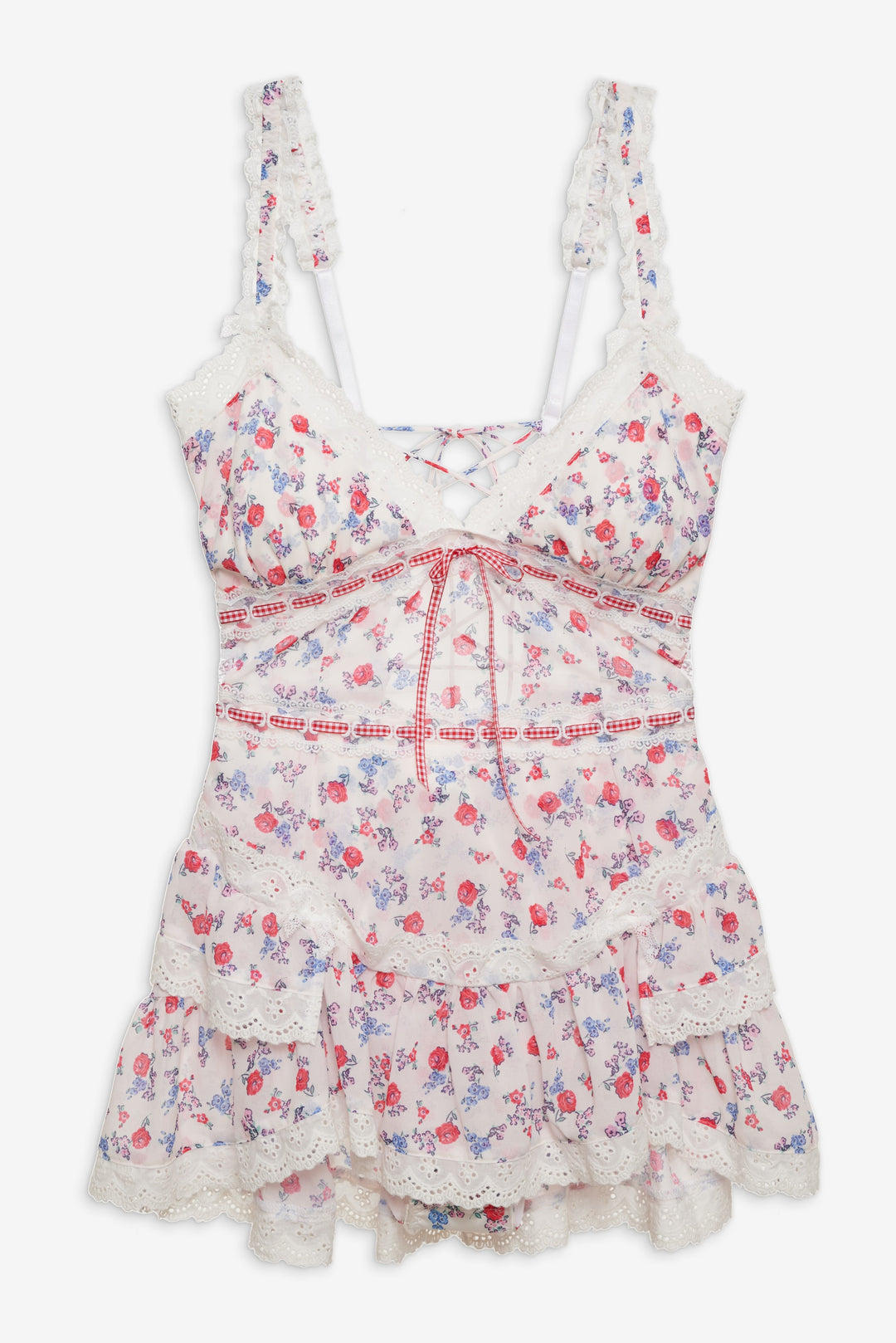 Ditsy Day Slip Dress Red