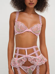 Ily Embroidered Underwire Bra Pink