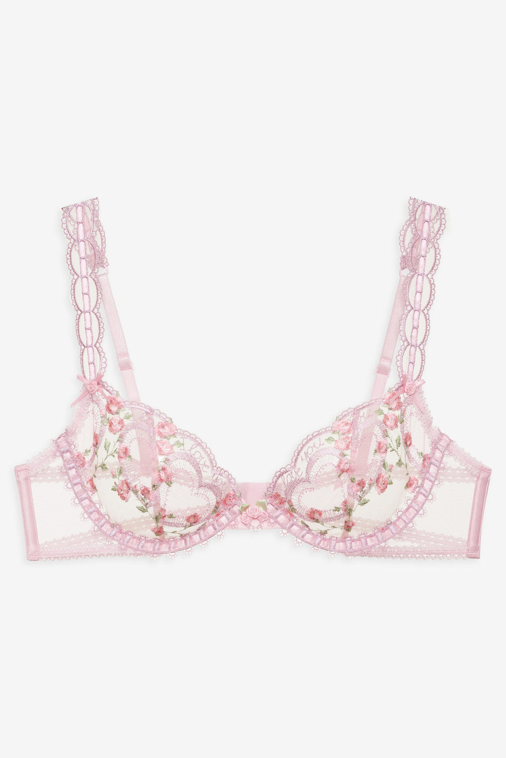 Ily Embroidered Underwire Bra Pink